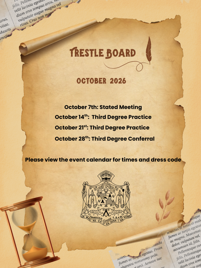 October 2026 Hawaiian Lodge Trestleboard